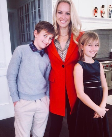 Caroline Campbell with her children Violet and Quest 